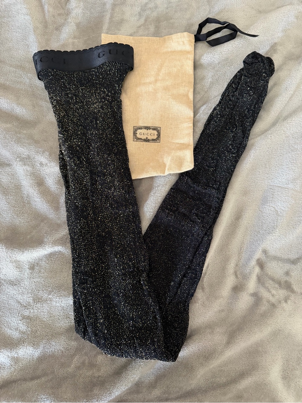Gucci Black Metallic tights